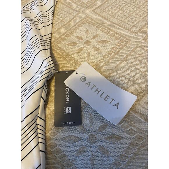 NWT Athleta Chevron Blk White Quick Dri High Leg UPF 50+ MISSING BRA One Piece - Picture 3 of 10